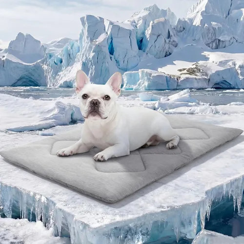 Miniatura 17 de ASENKU Tapete refrescante para perros, portátil y duradero, absorción física del calor, cama refrescante antideslizante y transpirable de verano Azul