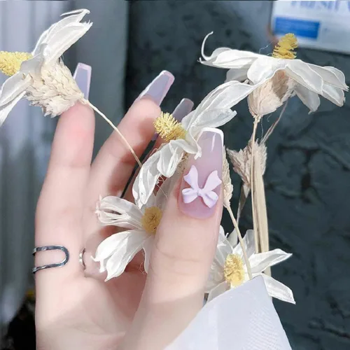 Miniatura 4 de Juego de 155 dijes de uñas 3D con nudo de lazo, coloridas decoraciones de uñas de resina para uñas acrílicas, consejos de manicura de bricolaje