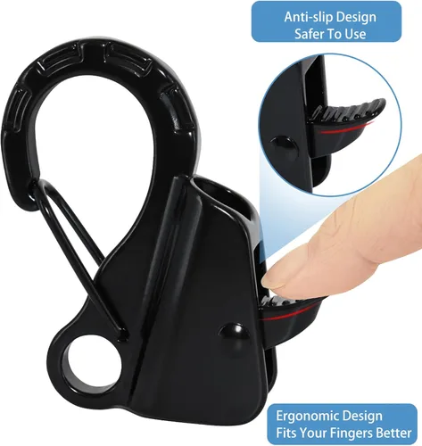 Miniatura 6 de Gancho de anclaje para barco, fácil de usar, sistema de anclaje sin nudos con liberación rápida, clips de gancho de anclaje de barco de acero