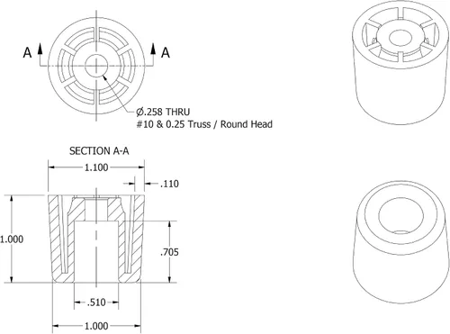 Miniatura 3 de 4 parachoques grandes extra altos #2-1 pulgada de alto x 1.10 pulgadas de ancho, hechos en Estados Unidos, resistentes y sin marcas para muebles
