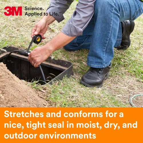 Miniatura 3 de 3M Scotch Super 33+ Cinta eléctrica, 3/4 pulgadas x 76 pies, vinilo de alta calidad para todo tipo de clima, resistente a la abrasión, la humedad
