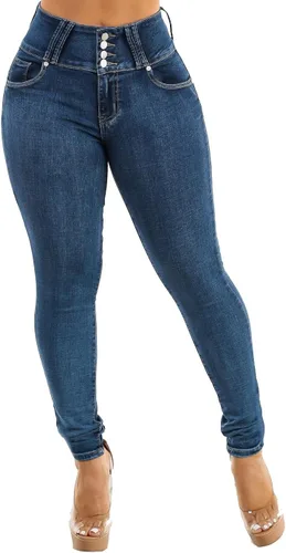 Miniatura 3 de Moda Xpress - Jeans ajustados con levantamiento de glúteos y cintura alta para mujer