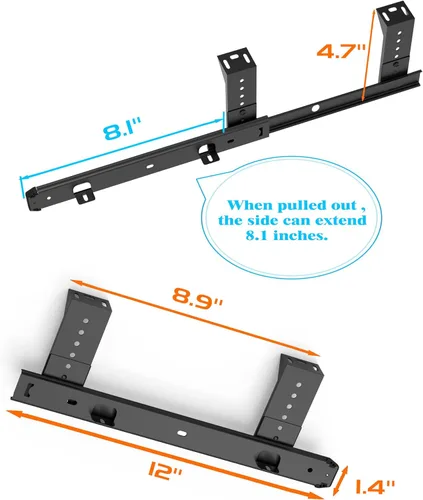 Miniatura 4 de FRMSAET Bandeja Deslizante para Cajón de Teclado Hardware 12/14/16/18 pulgadas Rieles de Metal Resistente Rieles para Teclado Accesorios de Negro