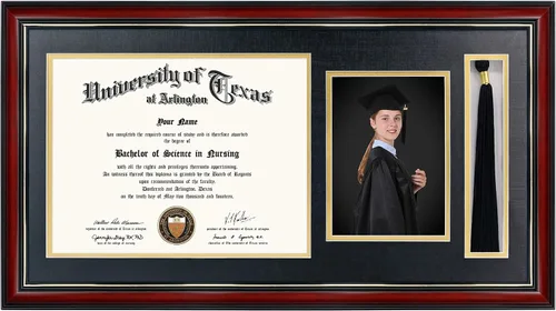 Miniatura 13 de GraduationMall Marco de fotos y diploma negro de 11 x 19 pulgadas para certificado de 8.5 x 11, imagen de 5 x 7, vidrio templado, paspartú doble