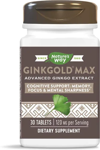 Miniatura 8 de Nature's Way Ginkgold Max Advanced Ginkgo Extracto para agudeza mental, 1 x diario de 120 mg, 60