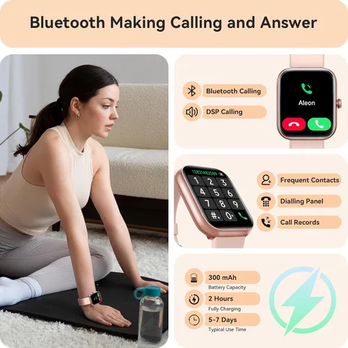 Miniatura 2 de Reloj inteligente para mujer, reloj inteligente para iPhone y Android Bluetooth (respuesta/llamada) Alexa integrado, rastreador de fitness HD