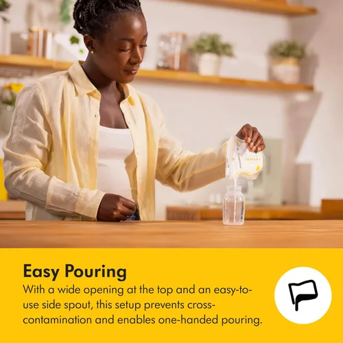 Miniatura 6 de Medela Easy Pour - Bolsas de almacenamiento de leche materna, 100 unidades, 7 onzas, desechables, a prueba de fugas, congelación rápida, protección