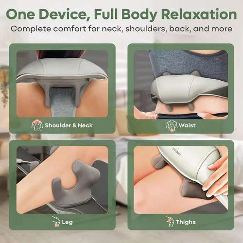 Miniatura 4 de adomii Masajeador inalámbrico de cuello y hombros con calor, masajeador Shiatsu de cuello y espalda, masajeador de espalda 4D para cuello, hombros