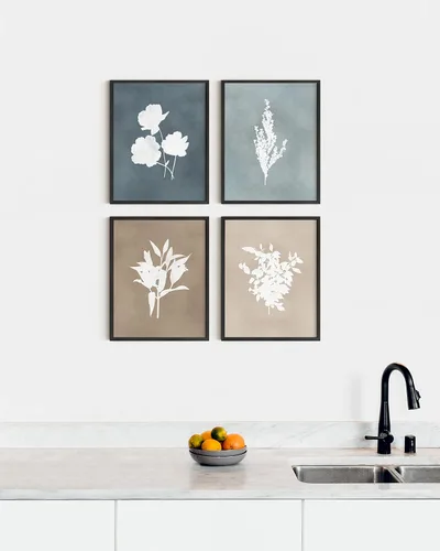 Miniatura 5 de HAUS AND HUES Arte floral para pared, juego de 4 pósteres de plantas para pared, impresiones botánicas vintage, cuadros de flores para estética