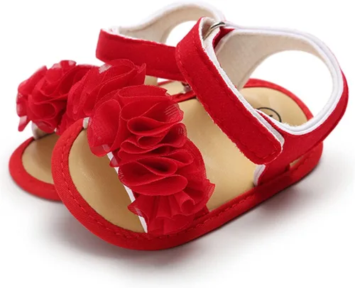 Miniatura 3 de COSANKIM Sandalias de verano para bebés y niñas con suela suave de flores, zapatos de vestir para cuna, recién nacidos, para recién nacidos