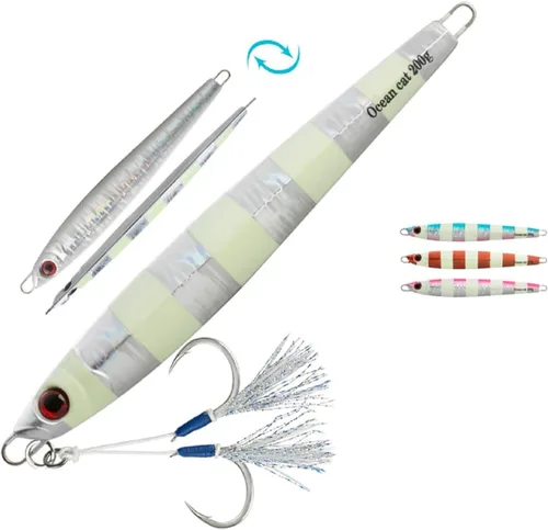Miniatura 33 de OCEAN CAT Jigs de pesca de agua salada en alta mar Jigging de velocidad de lanzamiento lento señuelos vertical Jigging vertical Plantilla de otoño