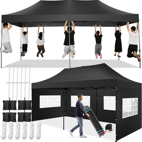 Miniatura 36 de COBIZI Carpa Toldo Emergente de 10x10 pies, Toldo de 10x10 con 4 Paredes Laterales Impermeable de Servicio Pesado Carpa Comercial para Fiestas
