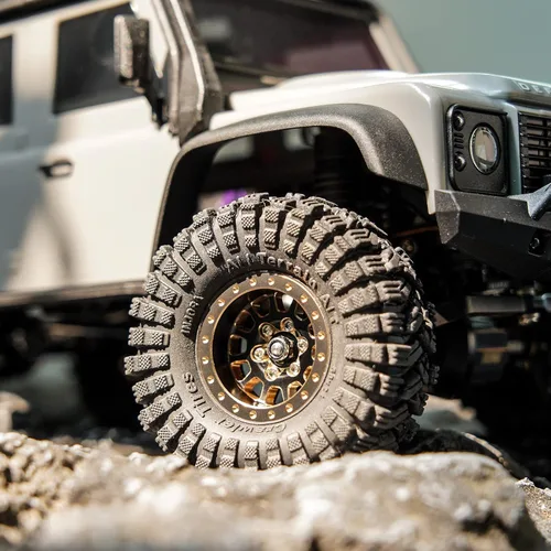 Miniatura 7 de INJORA 1.0 Plus Llantas de rueda Beadlock de latón 4 piezas 12-radios para TRX4M SCX24 FCX24 1/24 1/18 RC Crawler, 42g/pieza (Negro y Oro)
