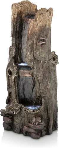 Miniatura 9 de Alpine WIN258 Fuente con ledes con motivo de cataratas de selva tropical, 41 pulgadas Gris