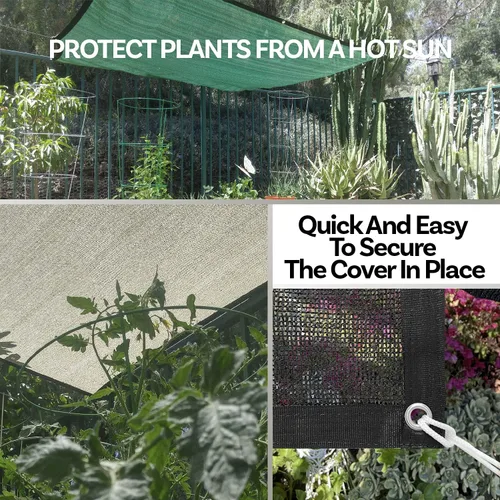 Miniatura 4 de Alion Home Tela 40% de protección solar con ojales, red de jardín, cubierta de sombra para plantas de jardín y patio, color negro (6 x 4 pies)