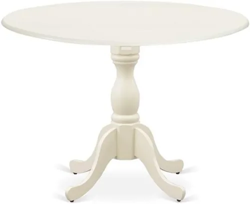 Miniatura 3 de East West Furniture DMGR3-LWH-W - Juego de comedor de 3 piezas que contiene una mesa de comedor redonda con gotas y 2 sillas de cocina, 42 x 42