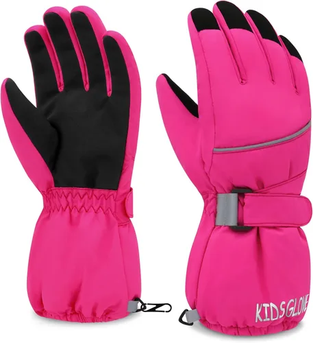 Sarfel Guantes de nieve para niños, guantes de esquí impermeables para niños y niñas