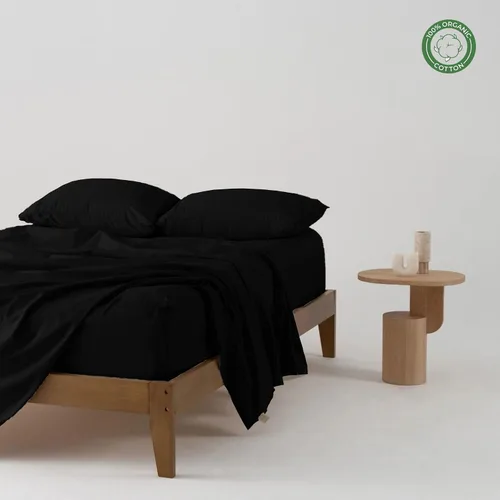 Miniatura 2 de Juego de sábanas puro de 100% algodón orgánico certificado de 1000 hilos, juego de ropa de cama de 4 piezas, bolsillo extra profundo de 24 pulgadas