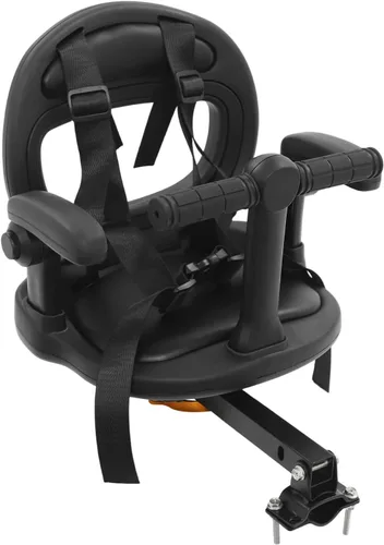 Children's Bicycle Seat, Front Bicycle Seat for Children, Bike Child Seat with 360° Rotation & Adjustable Armrests, Safety Belt for Children 6 Blanco