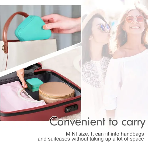 Miniatura 3 de Aoney Estuche de joyería de viaje, organizador de joyas pequeño, cajas de joyería para mujer, organizador de collares, bonita caja de joyería