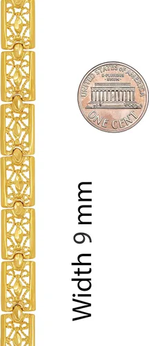 Miniatura 4 de LIFETIME JEWELRY Pulsera de filigrana para mujeres y hombres, dije chapado en oro real de 24 quilates, Chapado en oro, N_A