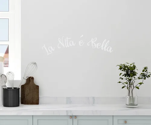 Miniatura 7 de 24"x6" la vita e Bella la vida es bella Cita de cocina Home House Italiano Frase diciendo calcomanía de Pared Arte Mural Home Decor