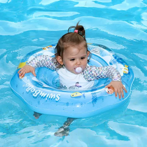 Miniatura 5 de Flotador inflable de natación para bebé con asiento de seguridad, juguetes divertidos para piscina para niños de 6 a 36 meses