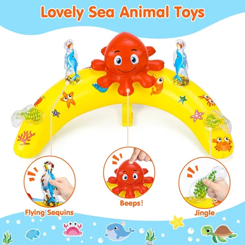 Miniatura 3 de EZIGO Baby Pool Float with Canopy UPF 50+ Sun Protection, Double Air Chambers Infants Swimming Floats with Sound Toys Adjustable Safety Seat Toddler