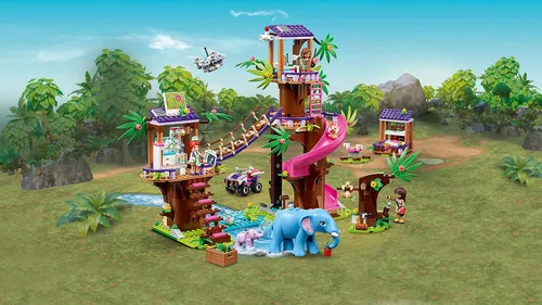 Miniatura 3 de LEGO Friends Jungle Rescue Base 41424 Juguete de construcción para niños, kit de rescate de animales que incluye una casa de árbol de la selva y 2