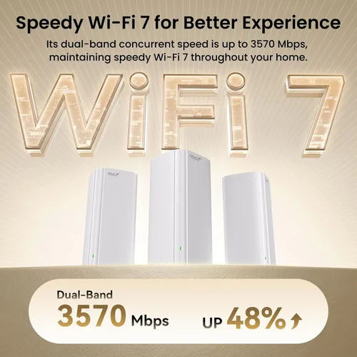 Miniatura 3 de Tenda Sistema de malla WiFi 7 BE3600 - Sistema WiFi de malla de doble banda para el hogar, red de malla sin costuras con 3 puertos Gigabit, soporta