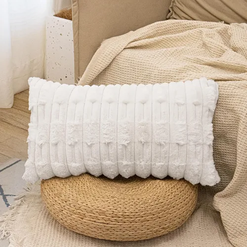 Miniatura 8 de JoraLion Fundas de almohada largas de piel sintética de 14 x 36 pulgadas, funda de almohada lumbar decorativa, funda de almohada lujosa, decoración