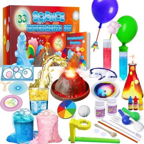 UNGLINGA Kit de Ciencia de 33 Experimentos para Niños, Juguetes STEM para Proyectos Científicos, Regalos Educativos de Química para Niños y Niñas,