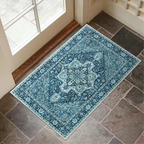Miniatura 31 de Collive Tapete lavable para puerta de interior, antideslizante, alfombra de entrada retro de 20 x 32 pulgadas, tapete de entrada de absorción Multi