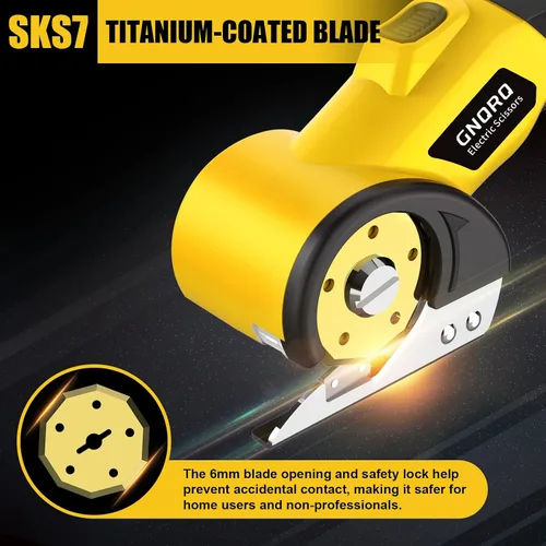 Miniatura 4 de Tijeras Eléctricas Inalámbricas, Cortador de Cartón con Luz LED, Cortador de Caja Eléctrico Rotativo Recargable de 4V, 2 Cuchillas, Adecuado