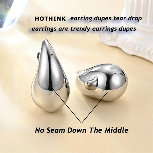Miniatura 4 de Aretes de lágrima para mujer, aretes de aro de oro para mujer, aretes de plata para mujer, aretes de tuerca de moda