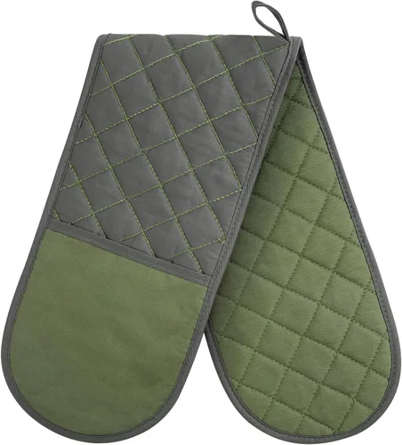 Miniatura 12 de AUAUY Guantes de horno y soportes para ollas Juego de 6 piezas, guantes de cocina resistentes a 392°F y almohadillas térmicas, guantes para hornear