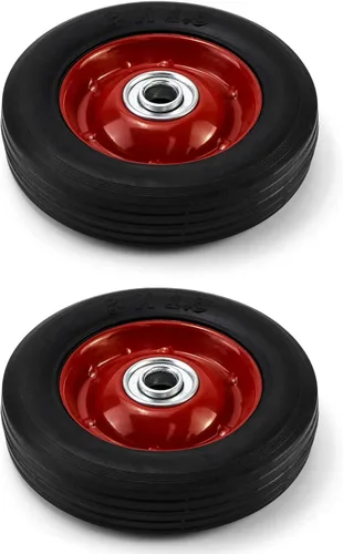 Miniatura 7 de QWORK Paquete de 2 ruedas de goma de alta calidad con rodamiento de bolas, rueda de camión de mano, capacidad de hasta 132 libras