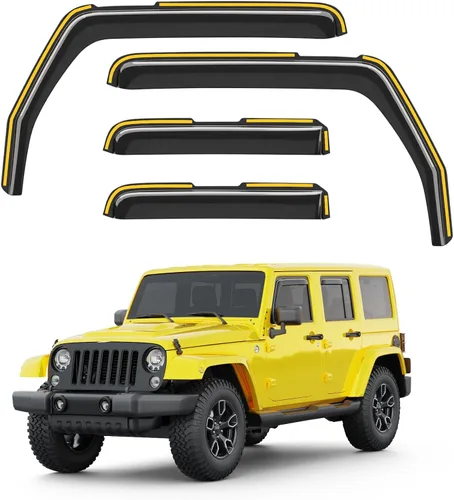 Miniatura 22 de Protectores de lluvia para ventana de canal para Jeep Grand Cherokee 2011-2021 (no para L), protectores de lluvia extra duraderos, viseras laterales