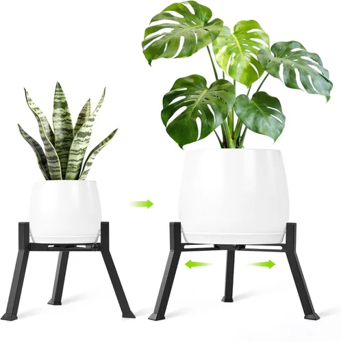 Miniatura 10 de Soporte de metal para plantas para interiores y exteriores, soporte de metal antioxidante, soportes de esquina estables para macetas de 5.9 a 8.7