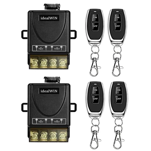 Miniatura 8 de Interruptor remoto inalámbrico con 328 pies de largo alcance, CC 12V/24V/48V/72V Clasificación de corriente 30A, interruptor de control remoto de 12