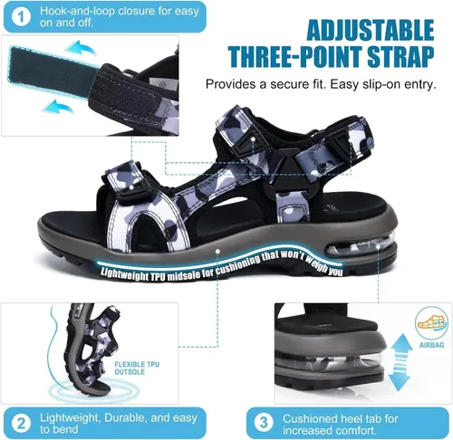 Miniatura 2 de visionreast Boys Sandals Camouflage Print Kids Fashion Sport Sandals Outdoor Sandal Athletic Casual Sandals Beach Shoes