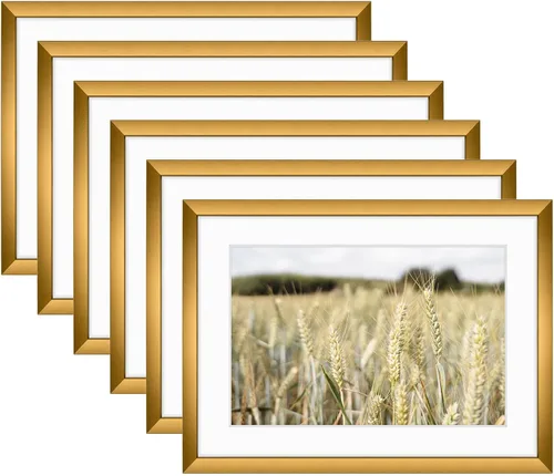 Miniatura 51 de Golden State Art, juego de marcos para pared de galería de 6 - Marcos de aluminio negro de 5x7 con alfombrilla para fotos de 4x6 - Marco de metal