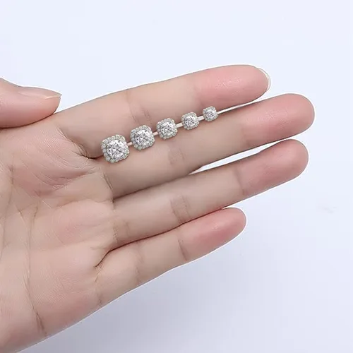 Miniatura 7 de RINEY&KY Aretes de moissanita Aretes de diamante de laboratorio para mujeres y hombres, aretes de moissanita, aretes de moissanita chapados en oro