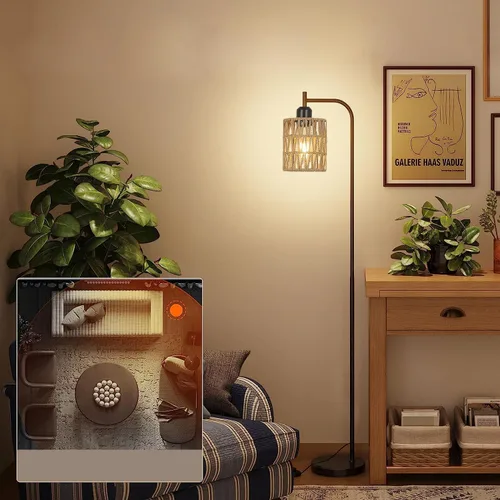 Miniatura 9 de Pantalla pequeña de ratán para lámpara, pantallas bohemias de repuesto H5.9''xΦ4.7'', cubiertas de luz para ventilador de techo, pantalla cilíndrica