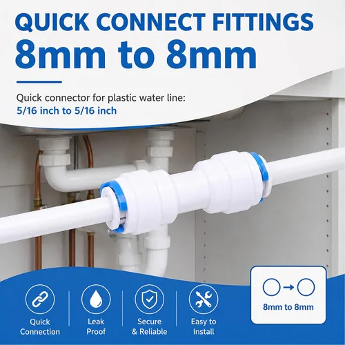 Miniatura 3 de Unidad de conector de tubo de línea de agua para refrigerador de 5/16" a 5/16" compatible con GE Reemplazar WR02X11330