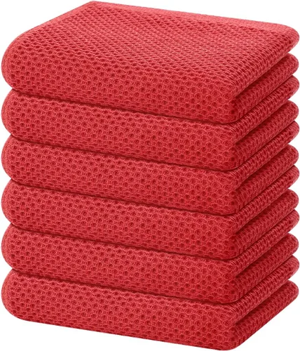 Miniatura 118 de Homaxy Paños de cocina de 100% algodón con tejido de gofre, ultra suaves, absorbentes, de secado rápido, 12 x 12 pulgadas, paquete de 6, amarillo