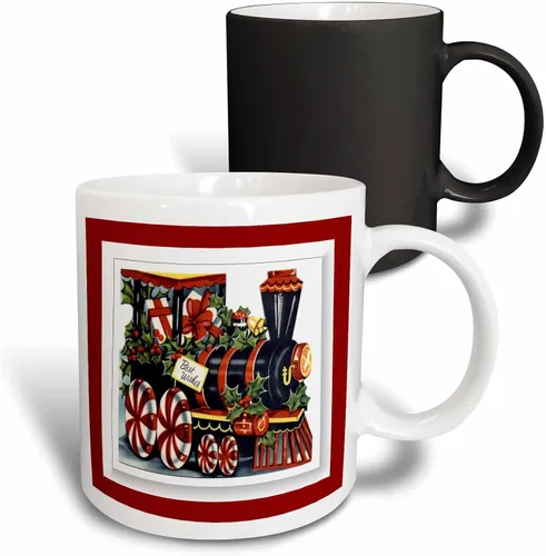 Miniatura 12 de 3dRose SmudgeArt All Things Christmas - Tren de Navidad - Tazas (mug_26680_6)