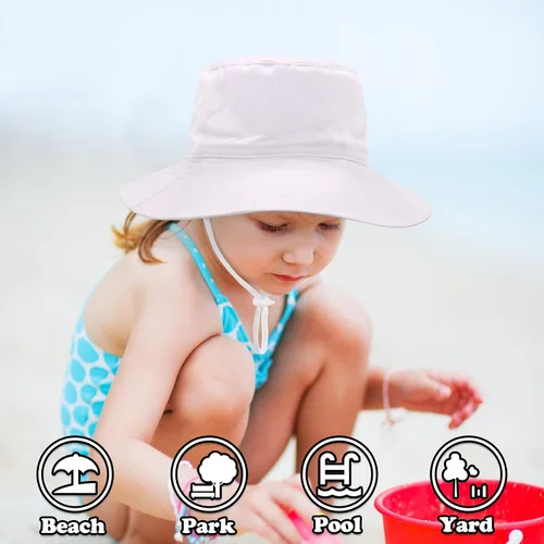Miniatura 3 de Sarfel Sombrero de verano para bebé, sombrero de verano para bebé, protección solar UPF 50+, sombrero de cubo para bebé niña ajustable