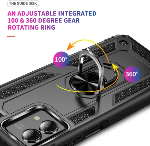Miniatura 3 de Funda para Moto G Stylus 2023 5G en coche, soporte de anillo de metal, armadura anti caída completa, material de TPU + PC para Moto G Stylus 2023 5G