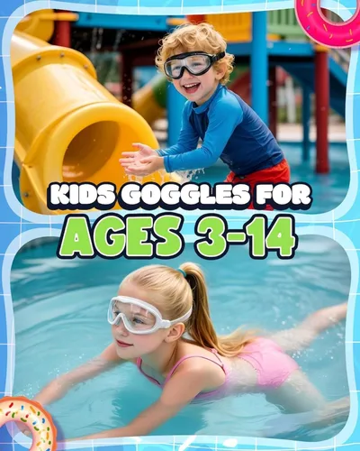 Miniatura 7 de Gafas de natación para niños, paquete de 2, antiempañamiento y rayos UV para niños y niñas, sin fugas, artículos esenciales para la piscina